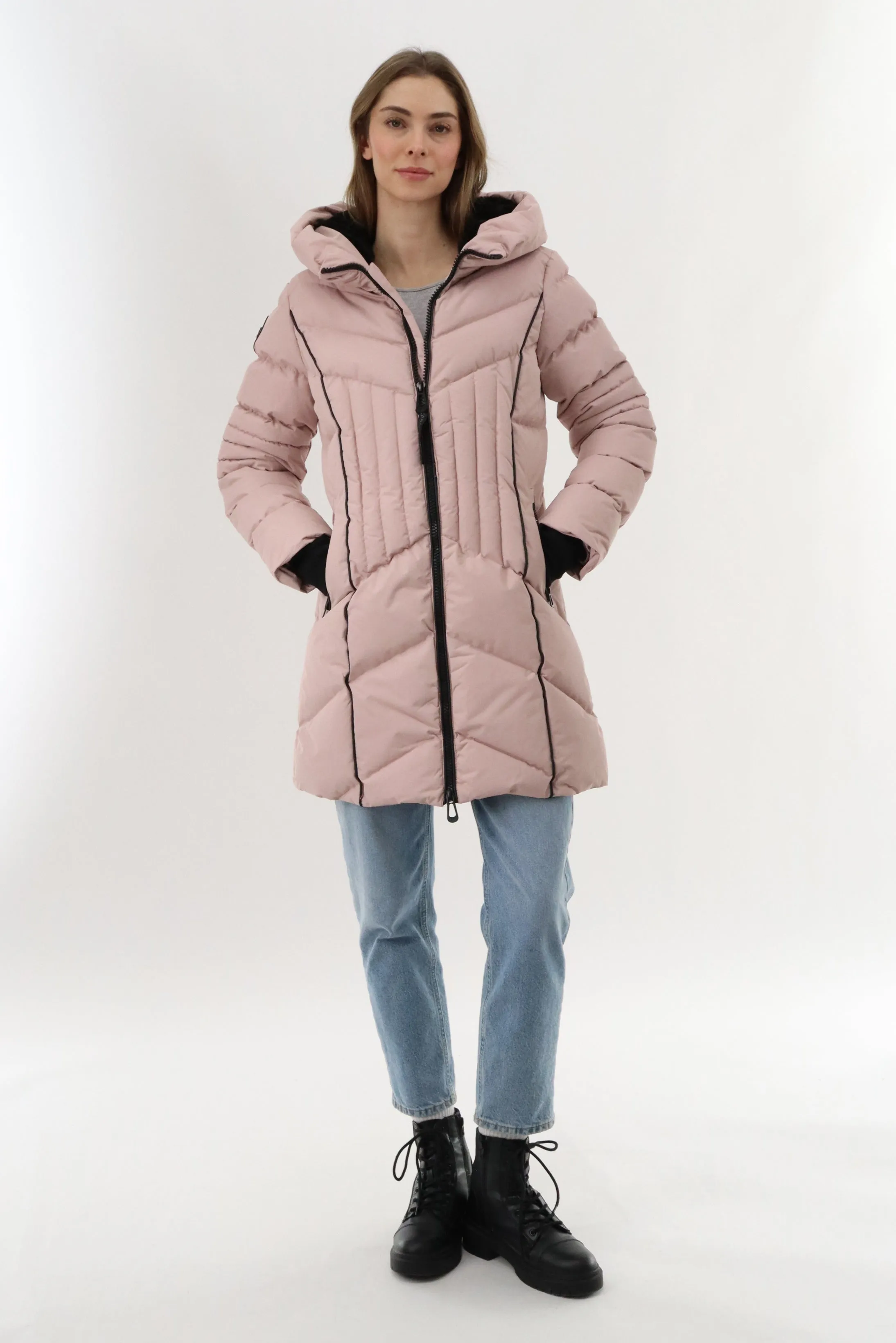 Canada Weather Gear Quilted Hooded Parka Jacket - Blush sold by Fairweather product image thumbnail 5