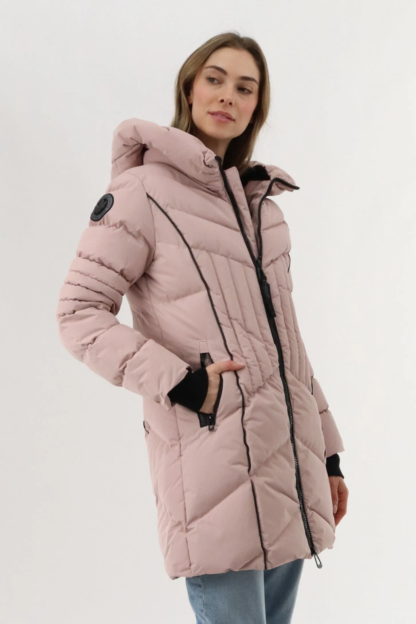 Canada Weather Gear Quilted Hooded Parka Jacket - Blush sold by Fairweather product image thumbnail 2