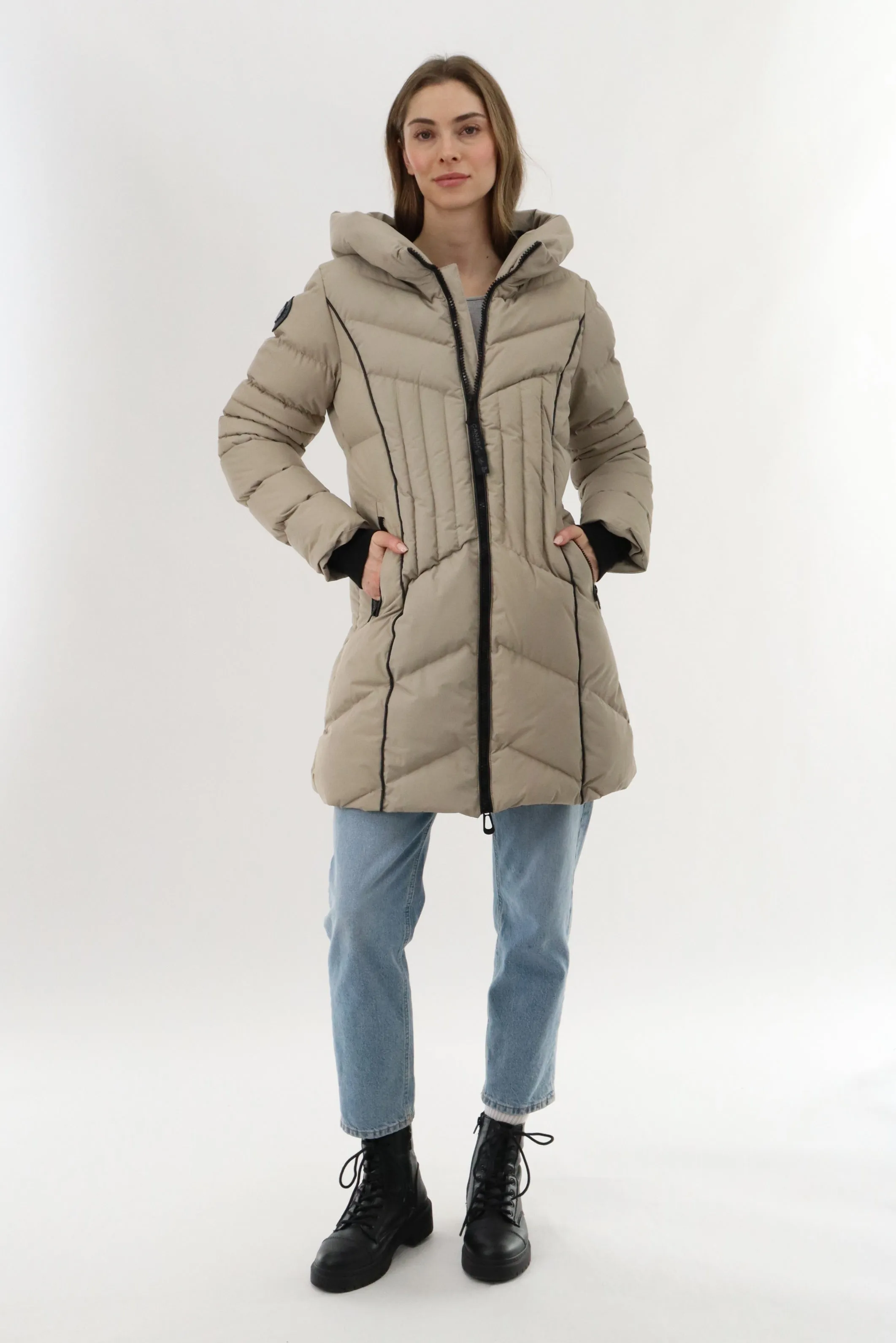 Canada Weather Gear Quilted Hooded Parka Jacket - Beige sold by Fairweather product image thumbnail 5