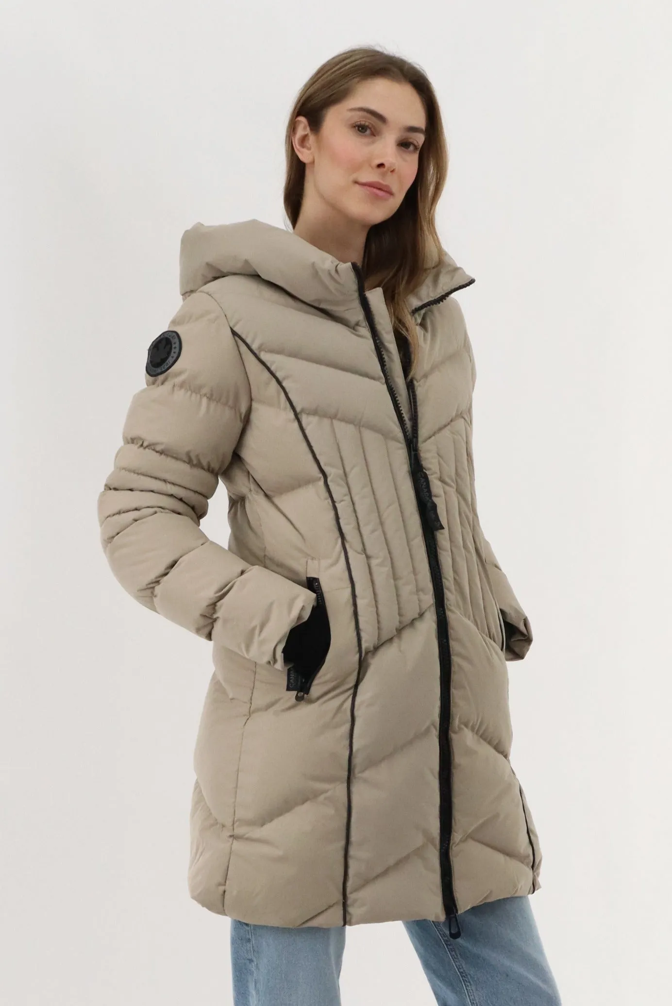 Canada Weather Gear Quilted Hooded Parka Jacket - Beige sold by Fairweather product image thumbnail 2