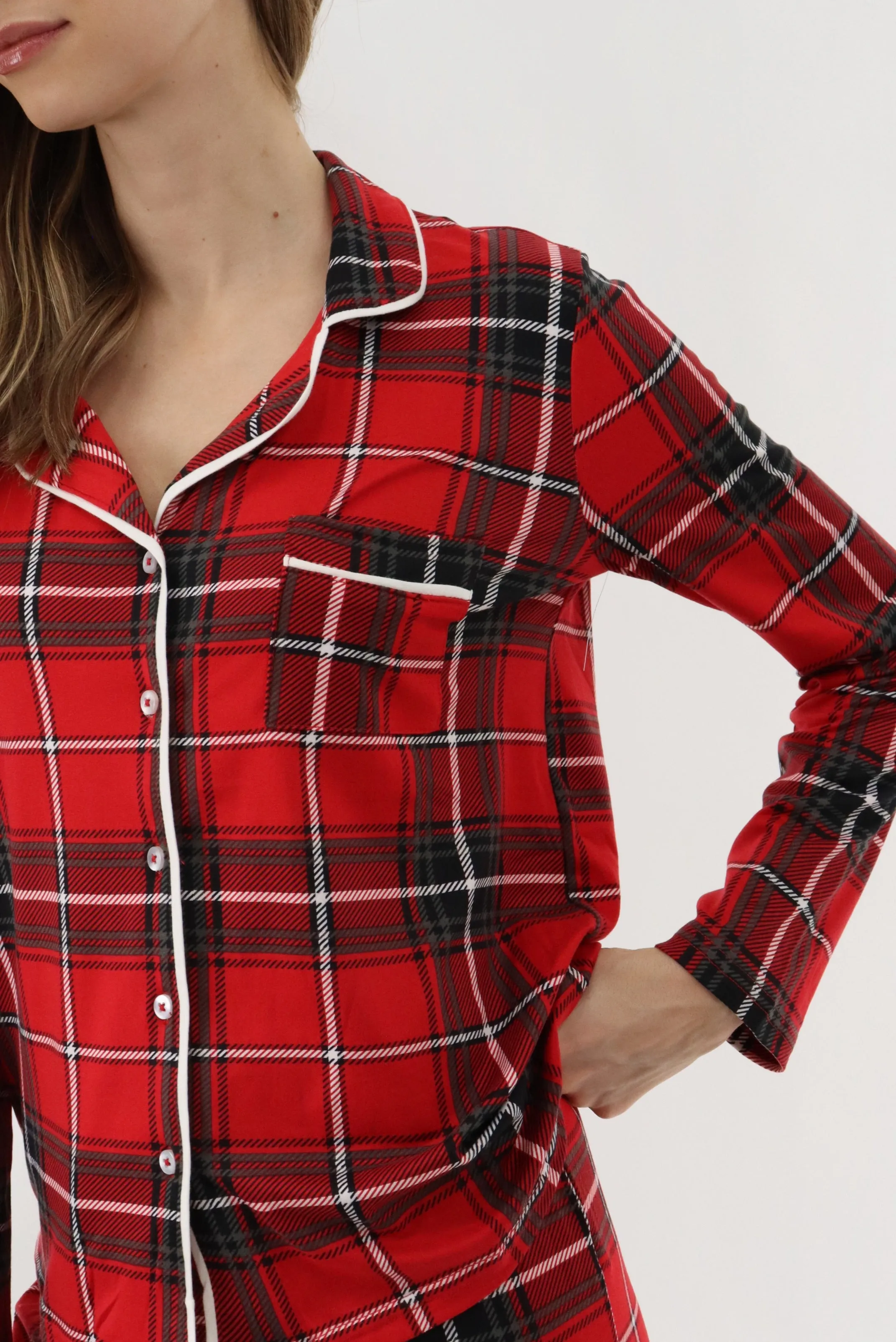 Canada Weather Gear Long Sleeve Button Up Pajama Top - Red sold by Fairweather product image thumbnail 4