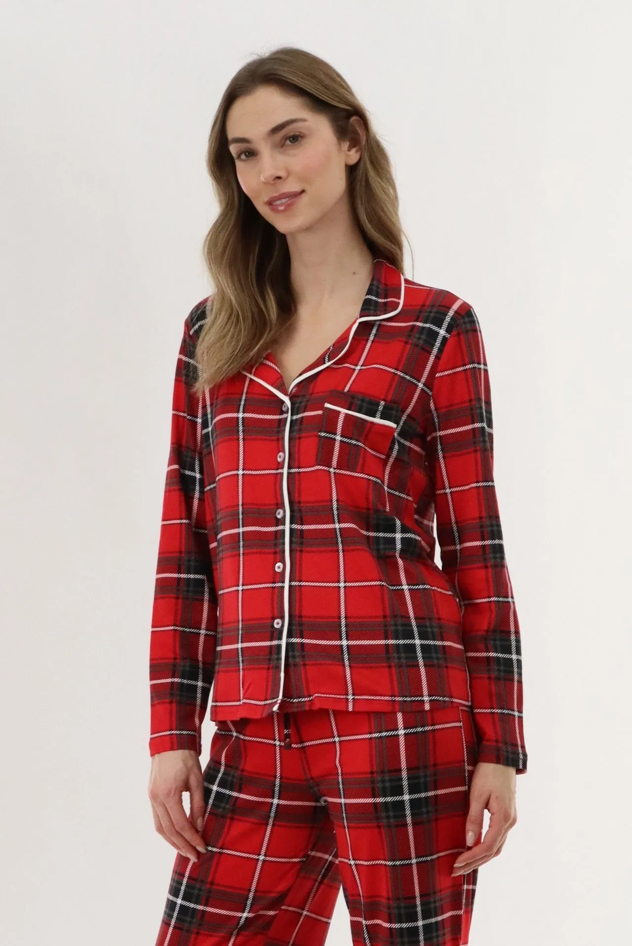 Canada Weather Gear Long Sleeve Button Up Pajama Top - Red sold by Fairweather product image thumbnail 2