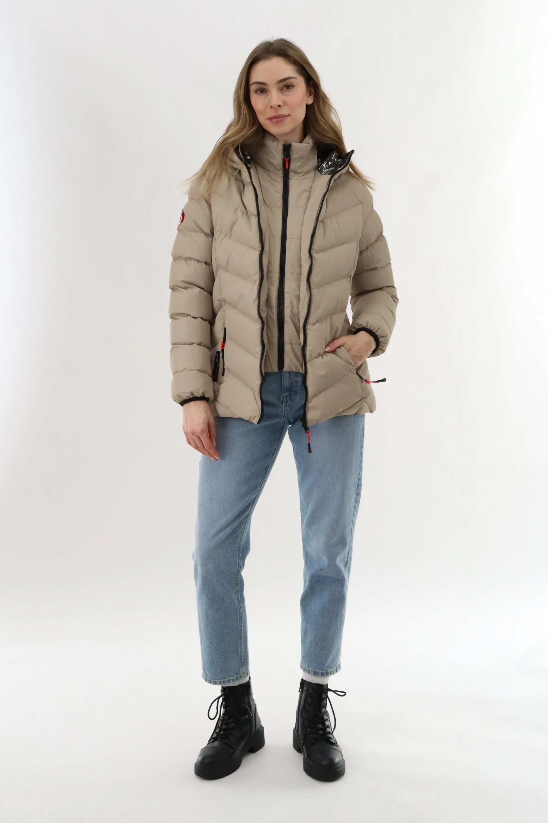 Canada Weather Gear Quilted Puffer Double Zip Bomber Jacket - Beige sold by Fairweather product image thumbnail 5