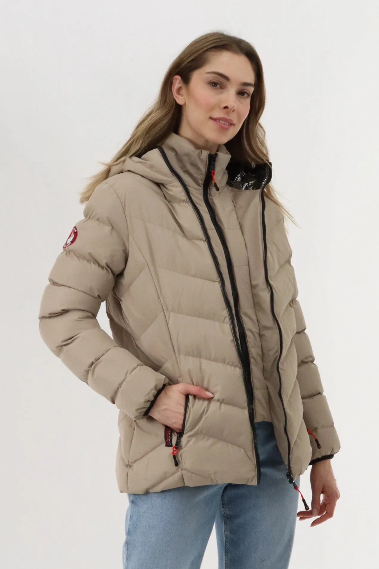 Canada Weather Gear Quilted Puffer Double Zip Bomber Jacket - Beige sold by Fairweather product image thumbnail 2