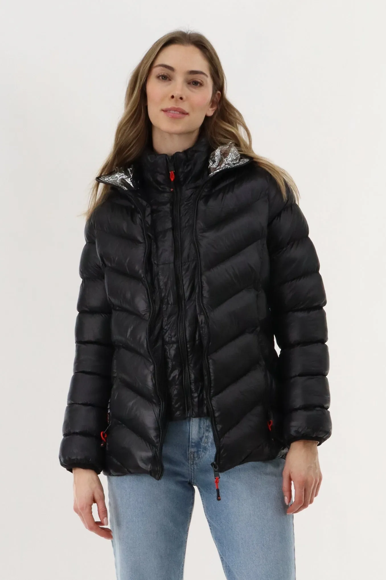 Canada Weather Gear Quilted Puffer Double Zip Bomber Jacket - Black sold by Fairweather