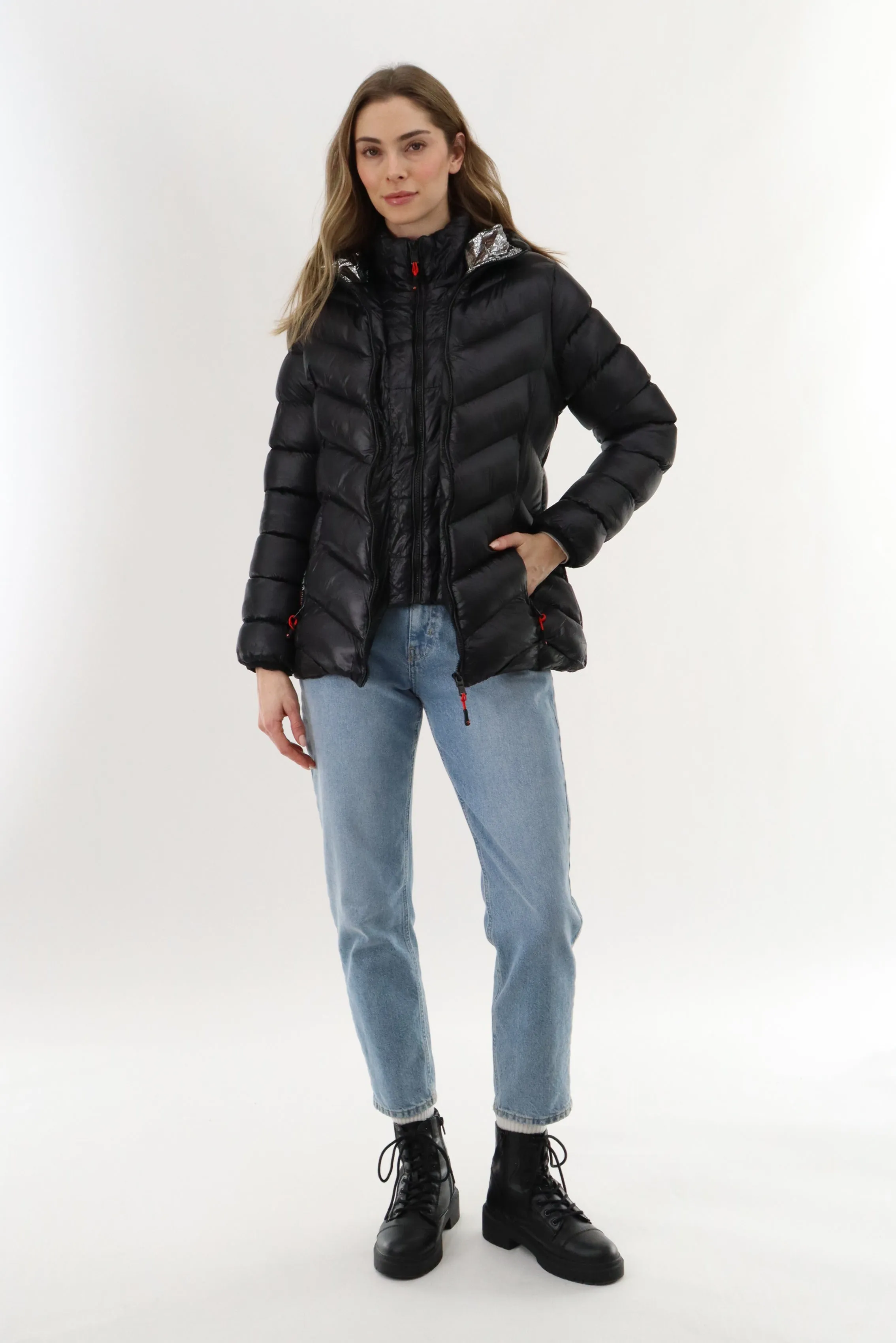 Canada Weather Gear Quilted Puffer Double Zip Bomber Jacket - Black sold by Fairweather product image thumbnail 5