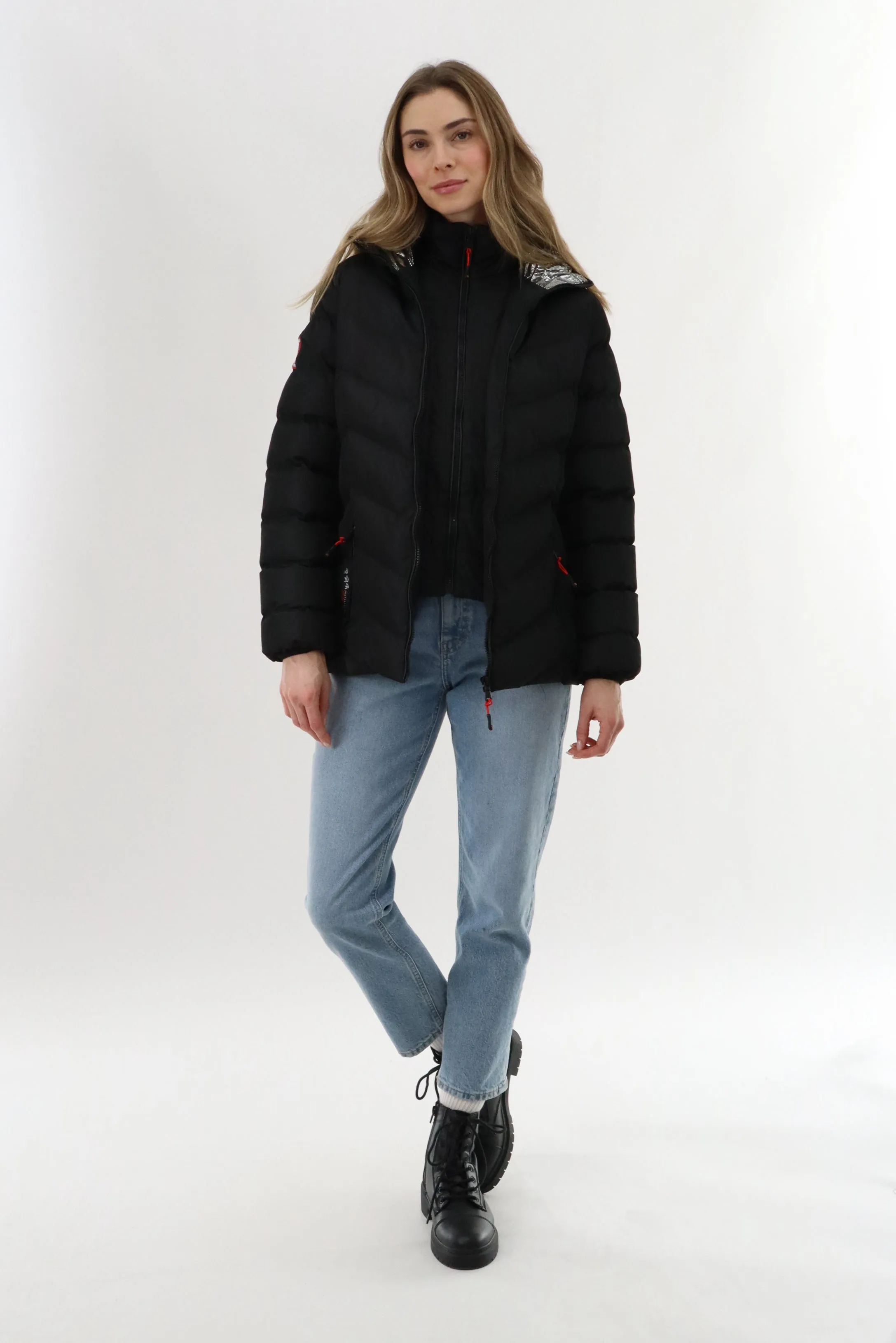 Canada Weather Gear Quilted Puffer Double Zip Bomber Jacket - Black sold by Fairweather product image thumbnail 5