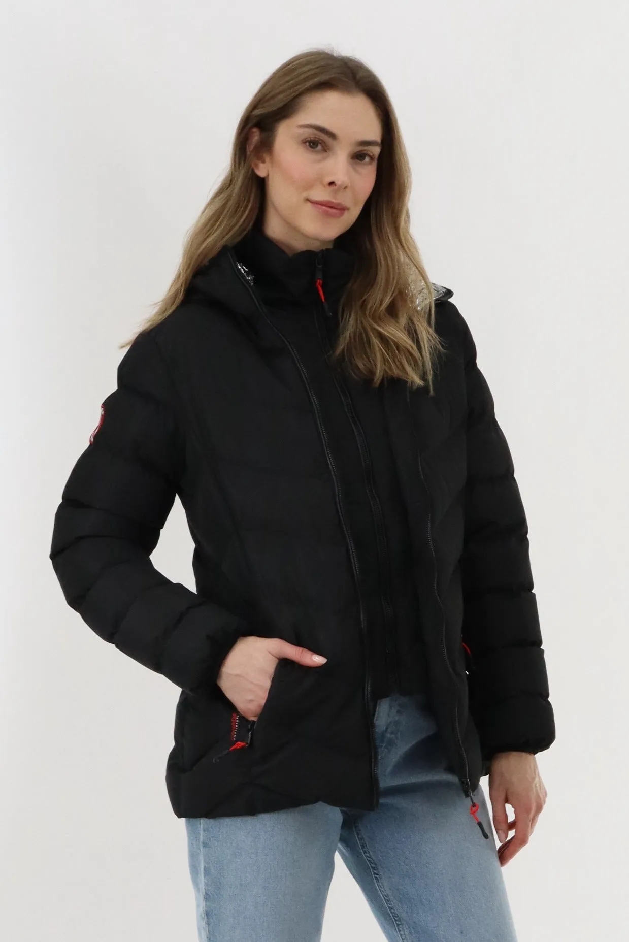 Canada Weather Gear Quilted Puffer Double Zip Bomber Jacket - Black sold by Fairweather product image thumbnail 2