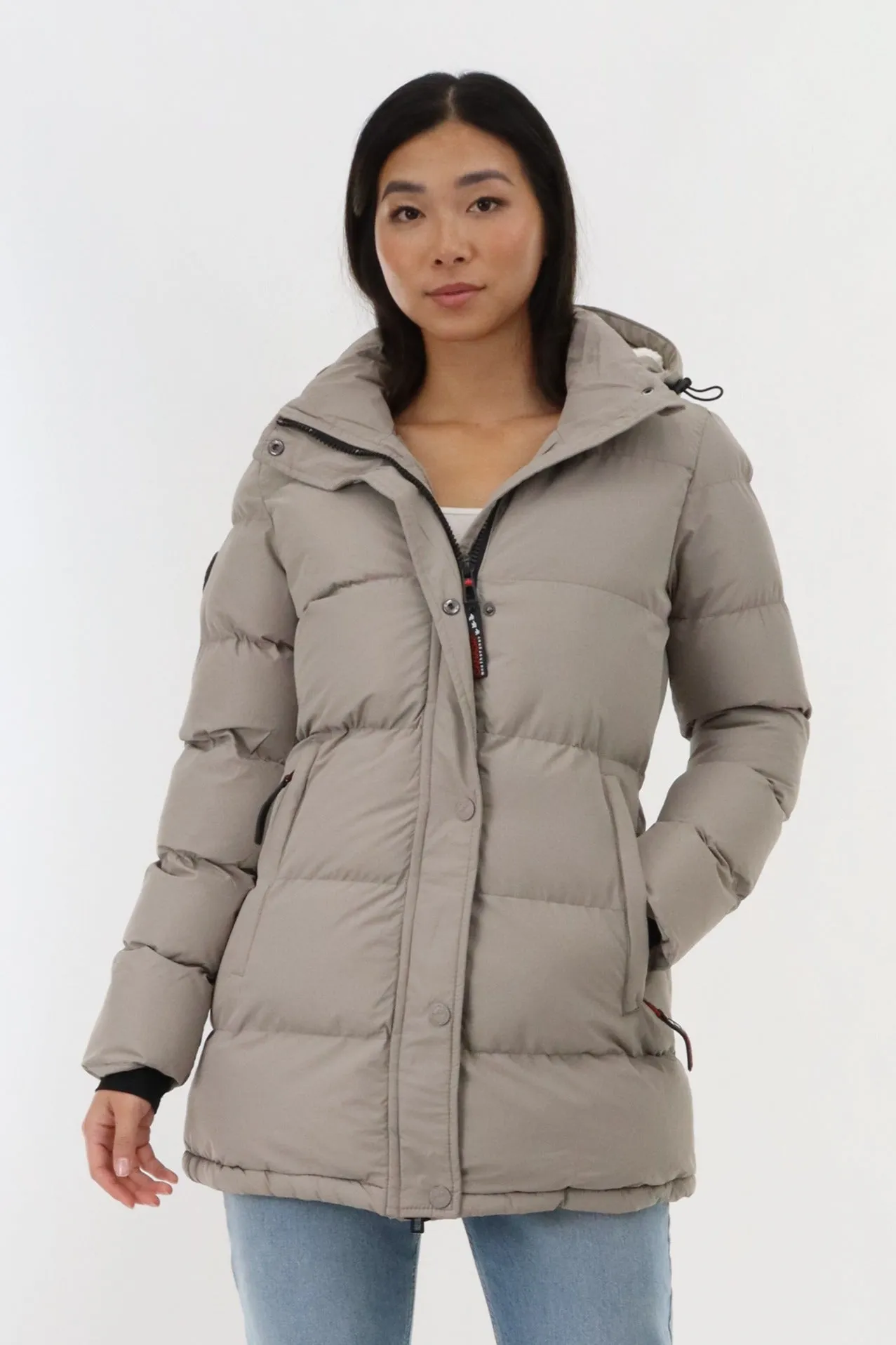 Canada Weather Gear Hip Length Parka Jacket - Stone sold by Fairweather