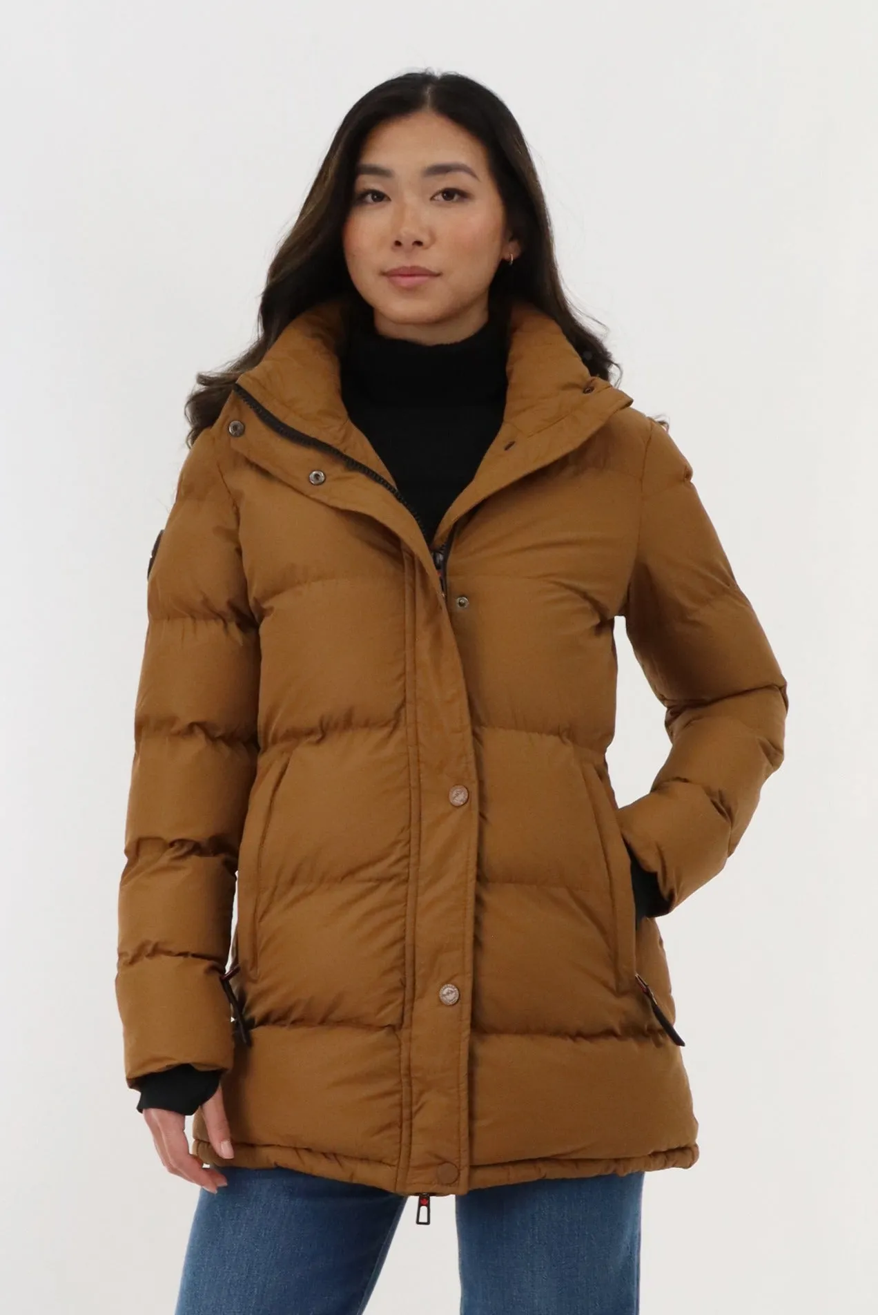 Hip Length Parka Jacket - Camel sold by Fairweather