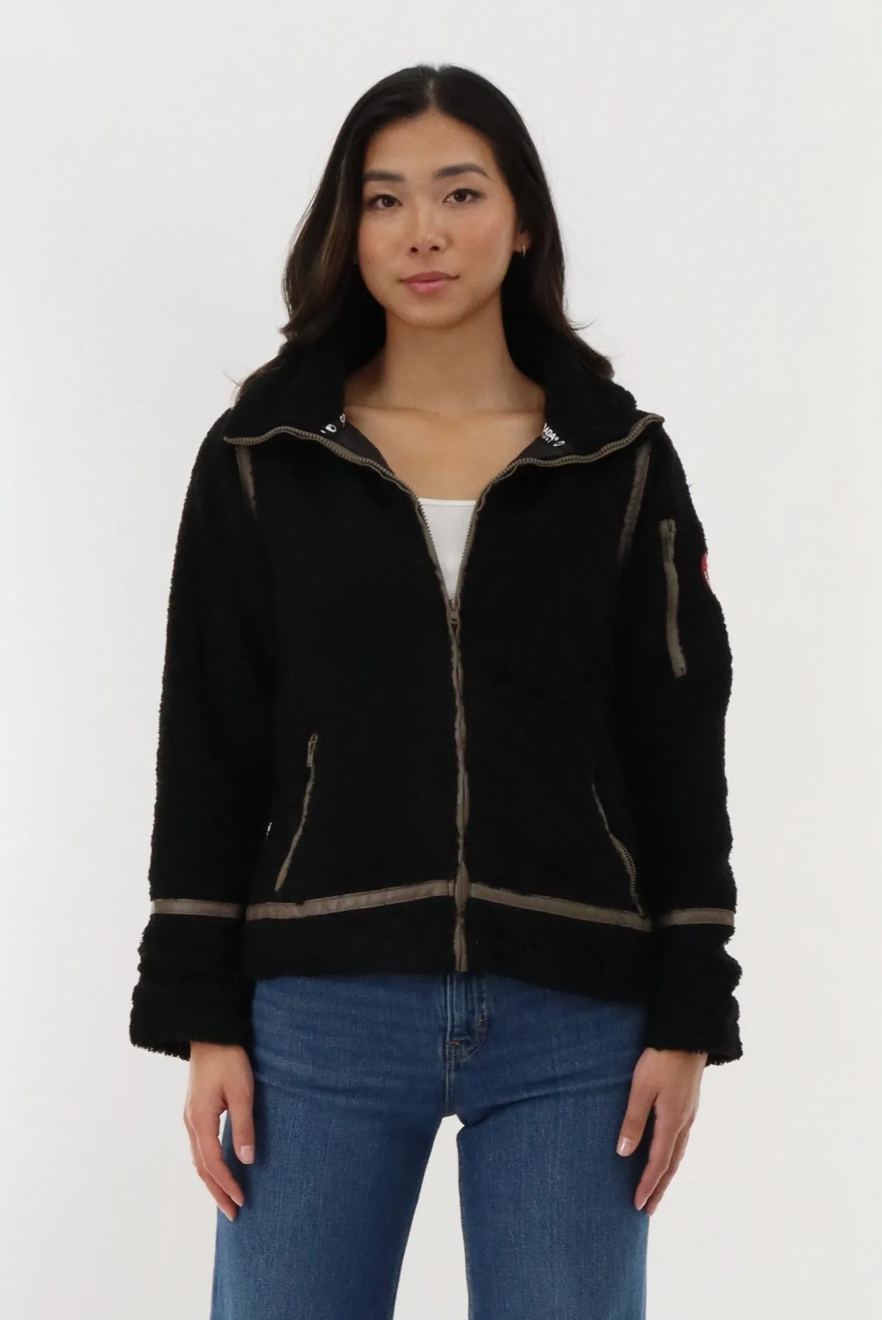 Sherpa Contrast Lightweight Jacket - Black sold by Fairweather