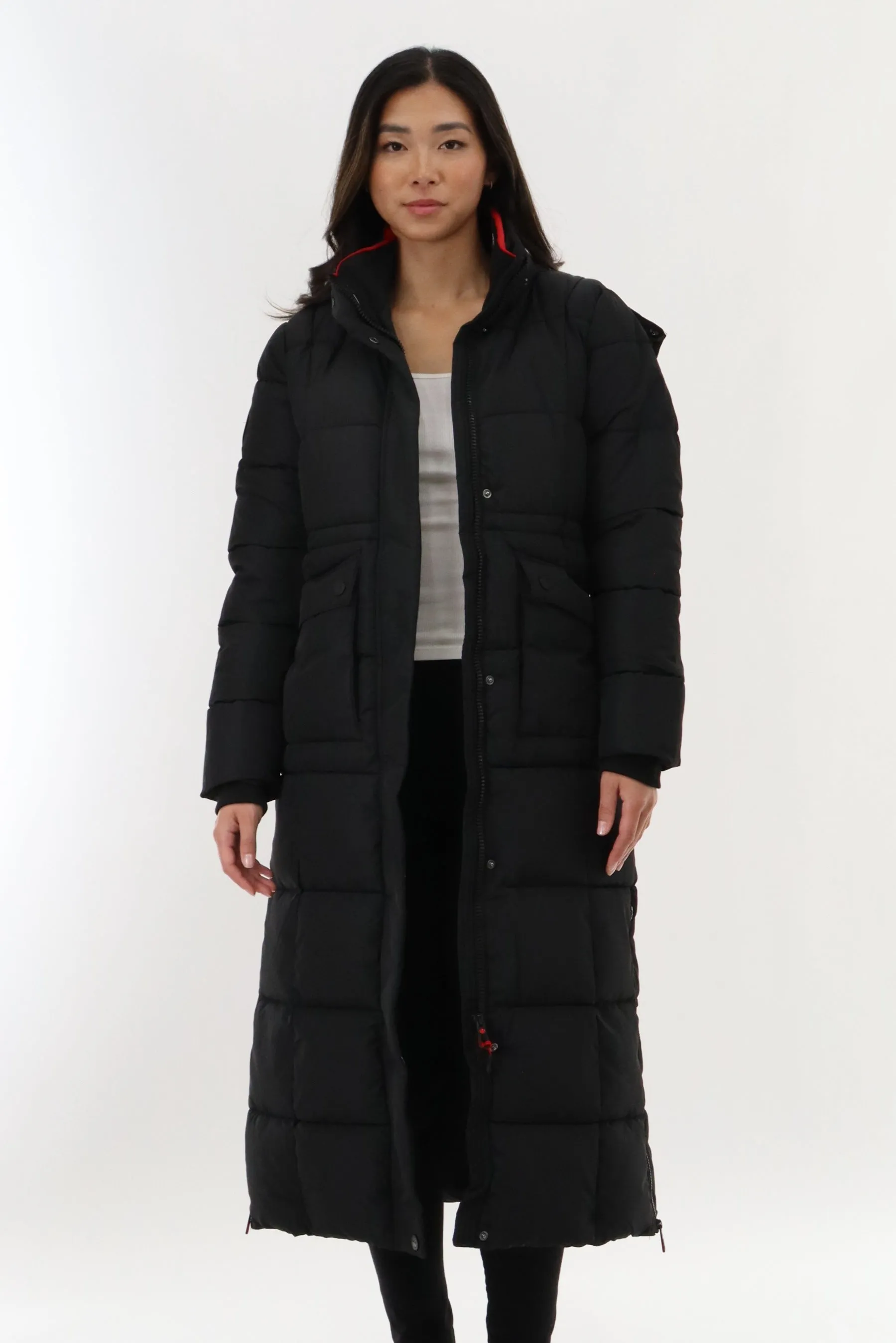 Canada Weather Gear Long Quilted Parka Jacket - Black sold by Fairweather