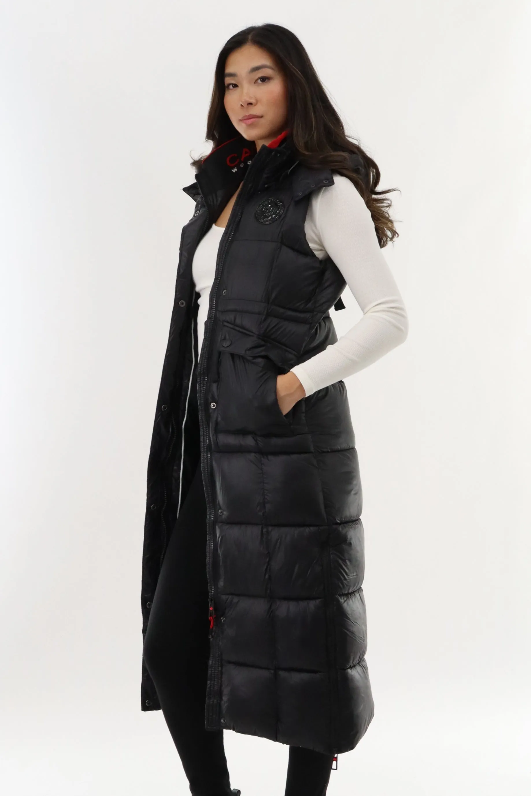 Canada Weather Gear Long Quilted Shiny Vest - Black sold by Fairweather product image thumbnail 2