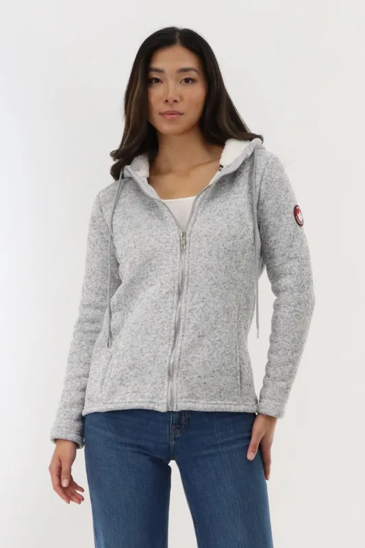 Canada Weather Gear Sherpa Lined Fleece Zip Up Hoodie - Grey sold by Fairweather