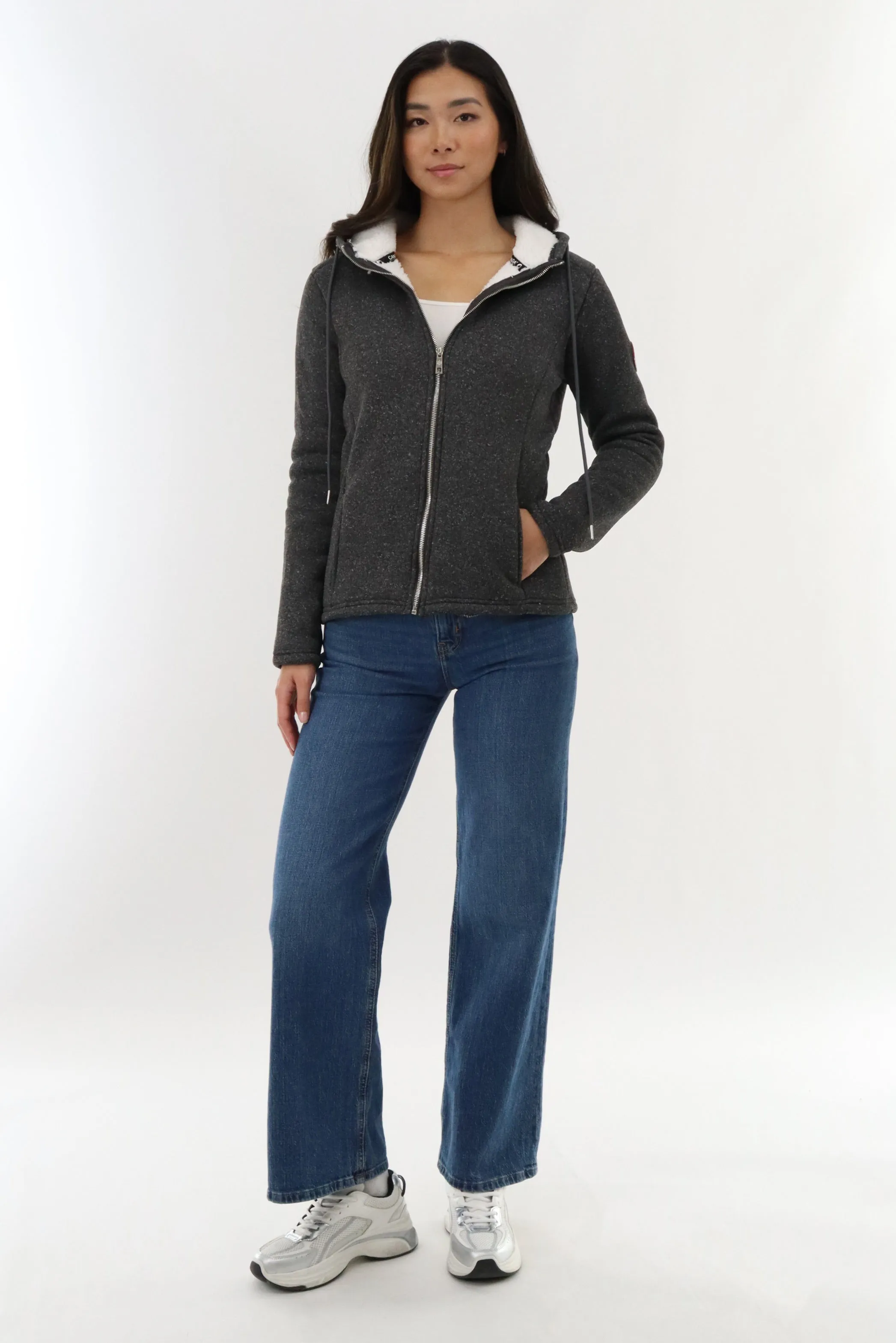 Sherpa Lined Fleece Zip Up Hoodie - Grey sold by Fairweather product image thumbnail 5
