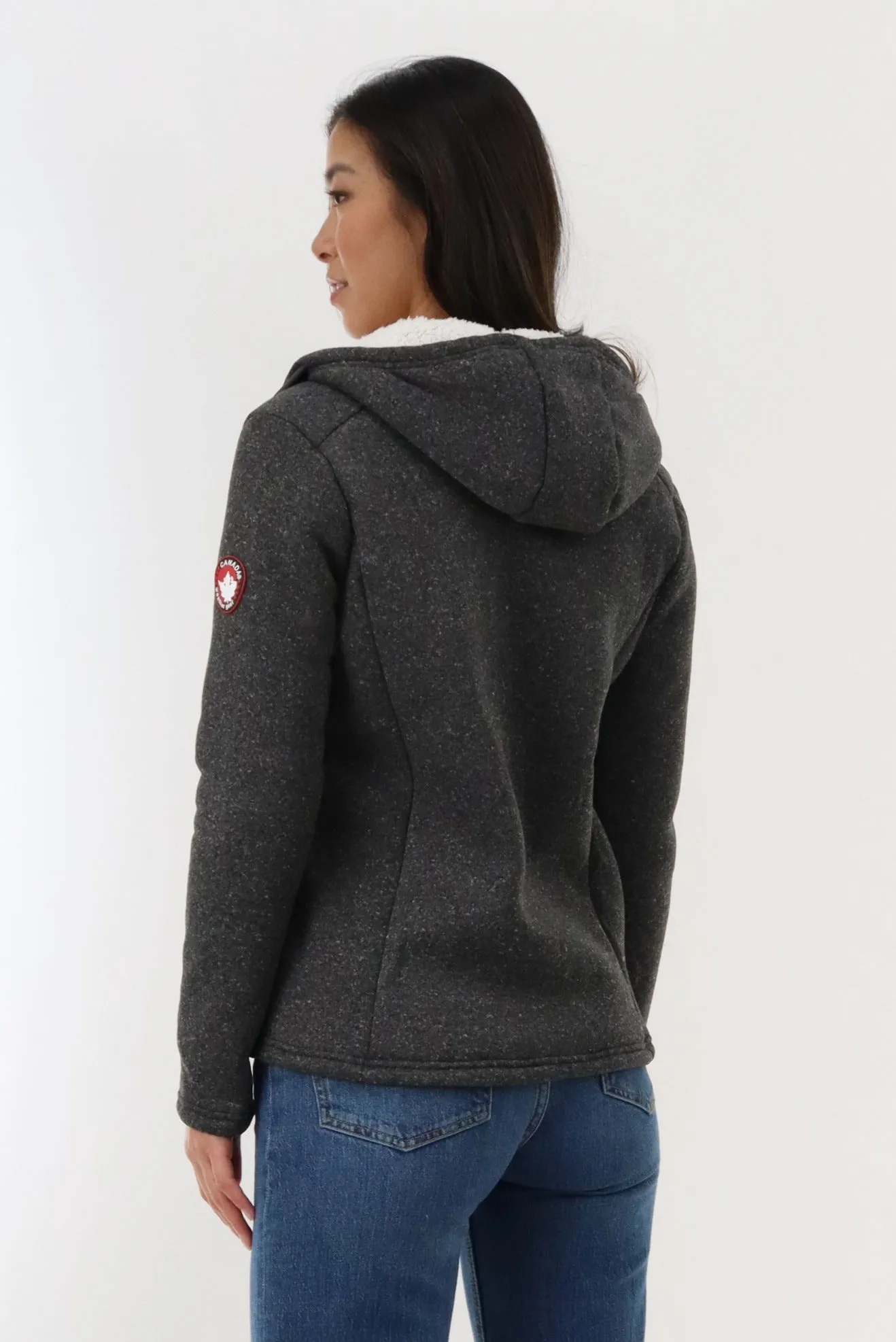 Sherpa Lined Fleece Zip Up Hoodie - Grey sold by Fairweather product image thumbnail 3