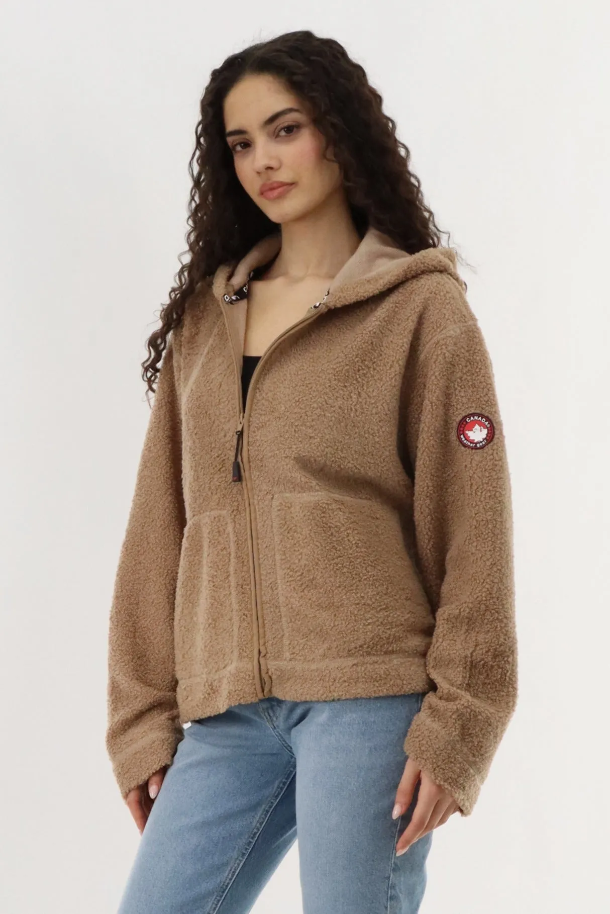Canada Weather Gear Wide Sleeve Zip Up Hoodie - Camel sold by Fairweather product image thumbnail 2