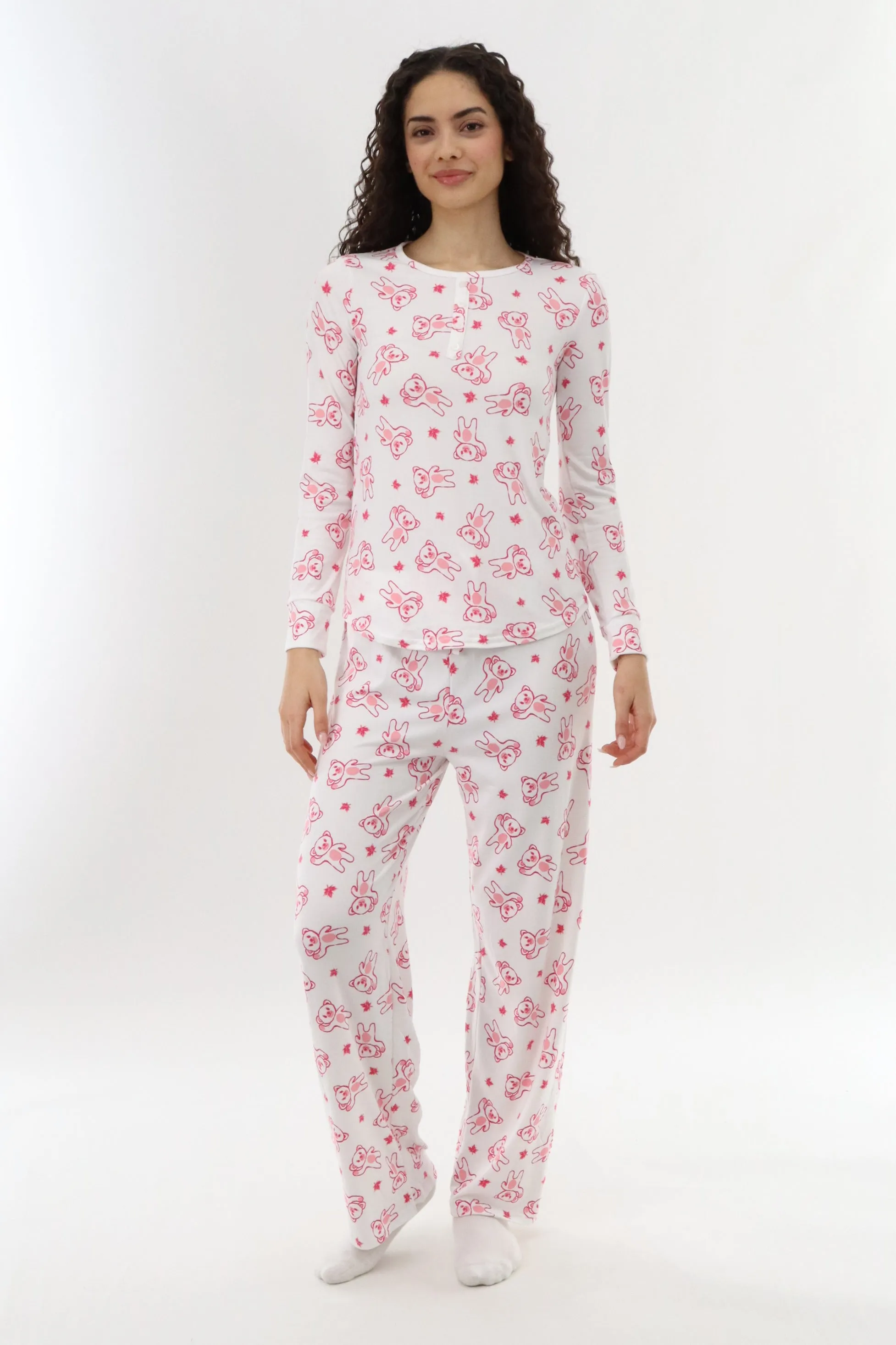 Canada Weather Gear Teddy Bear Pajama Pants - White sold by Fairweather product image thumbnail 5