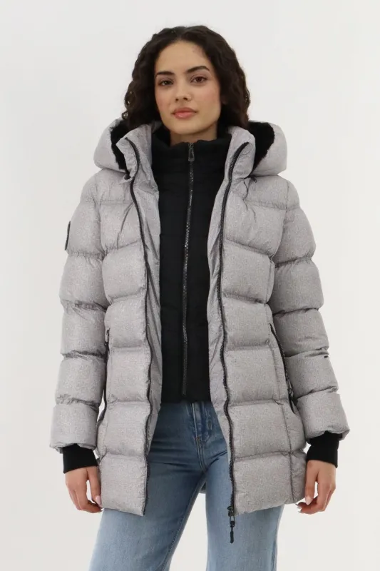 Canada Weather Gear Double Zip Two Tone Parka Jacket - Grey sold by Fairweather