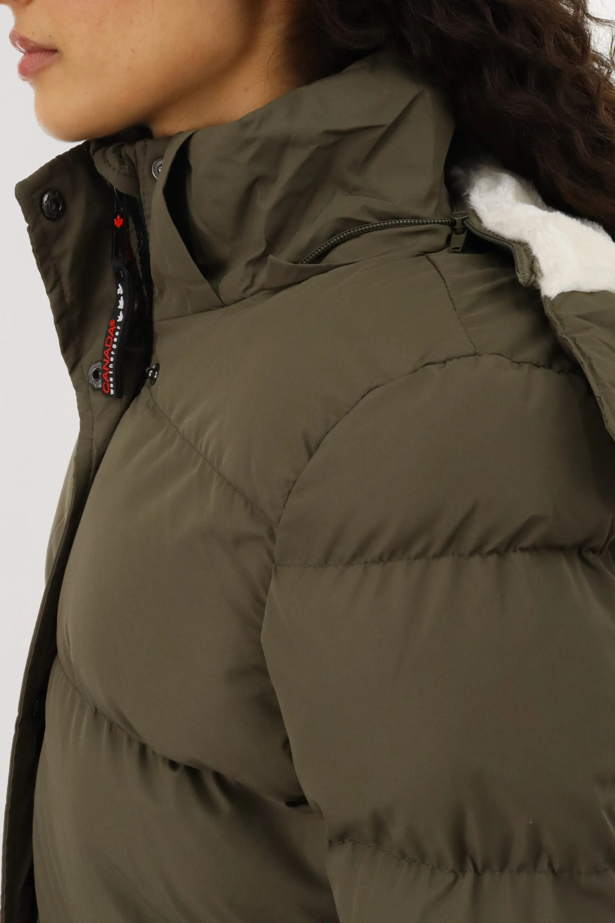 Canada Weather Gear Quilted Hip Length Parka Jacket - Green sold by Fairweather product image thumbnail 4