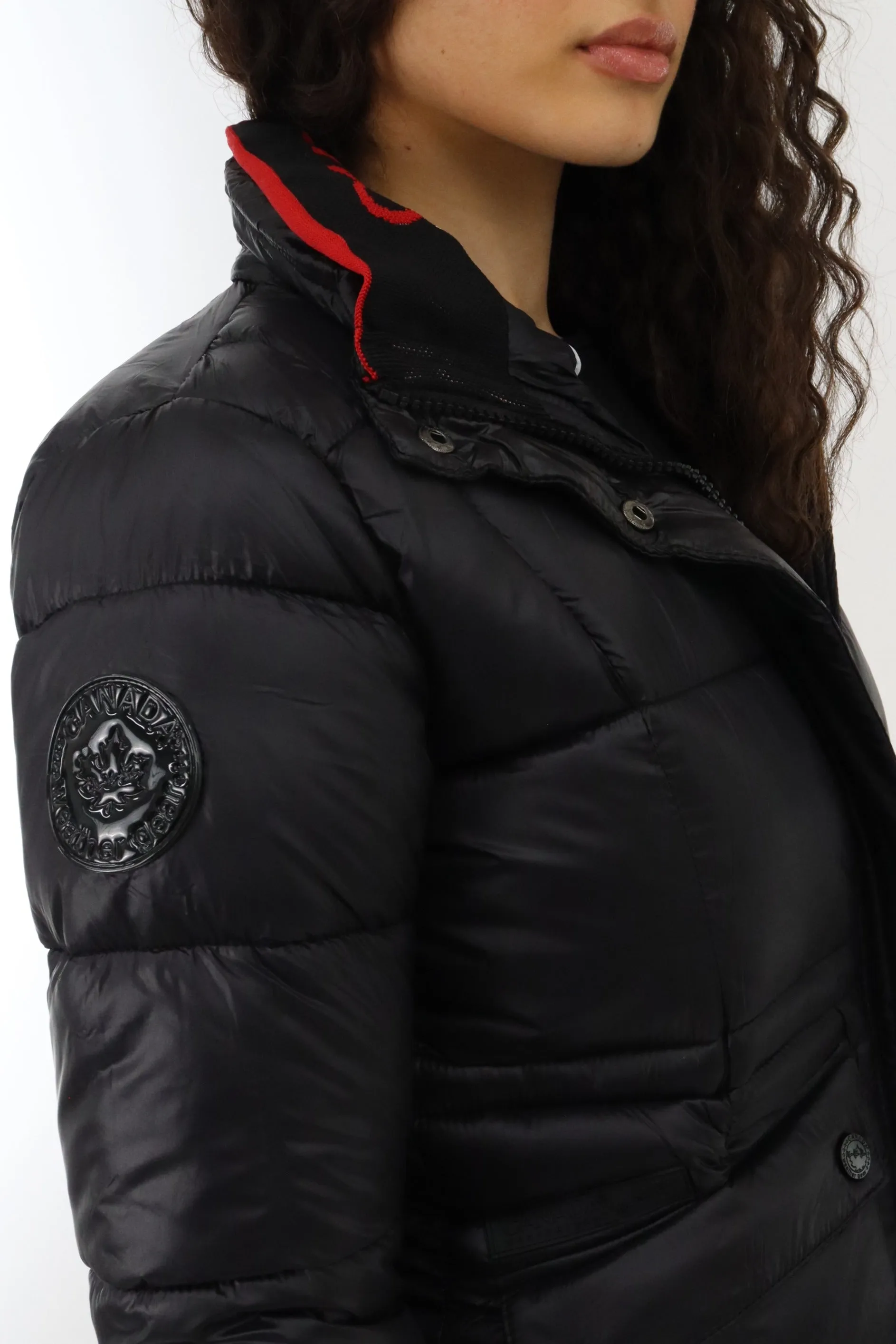 Long Shiny Quilted Parka Jacket - Black sold by Fairweather product image thumbnail 4