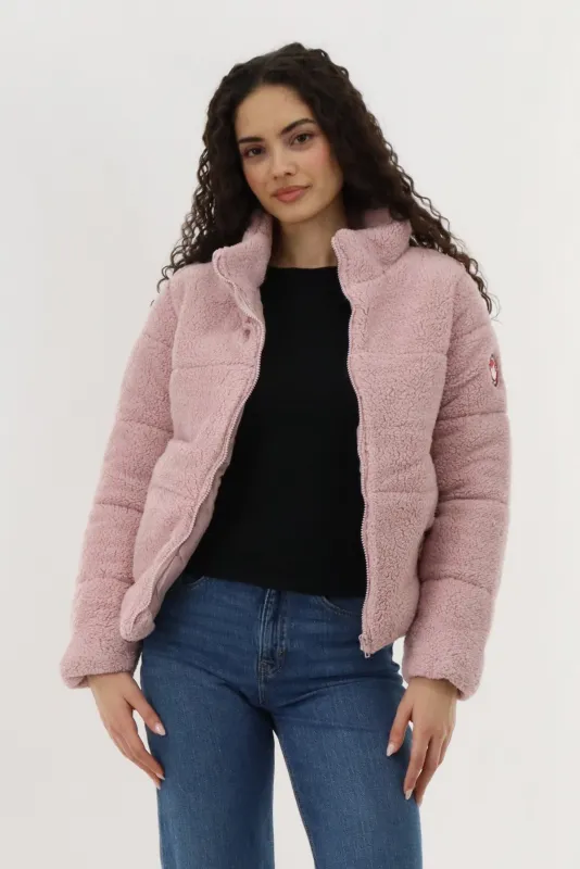 Canada Weather Gear Sherpa Bomber Jacket - Pink sold by Fairweather