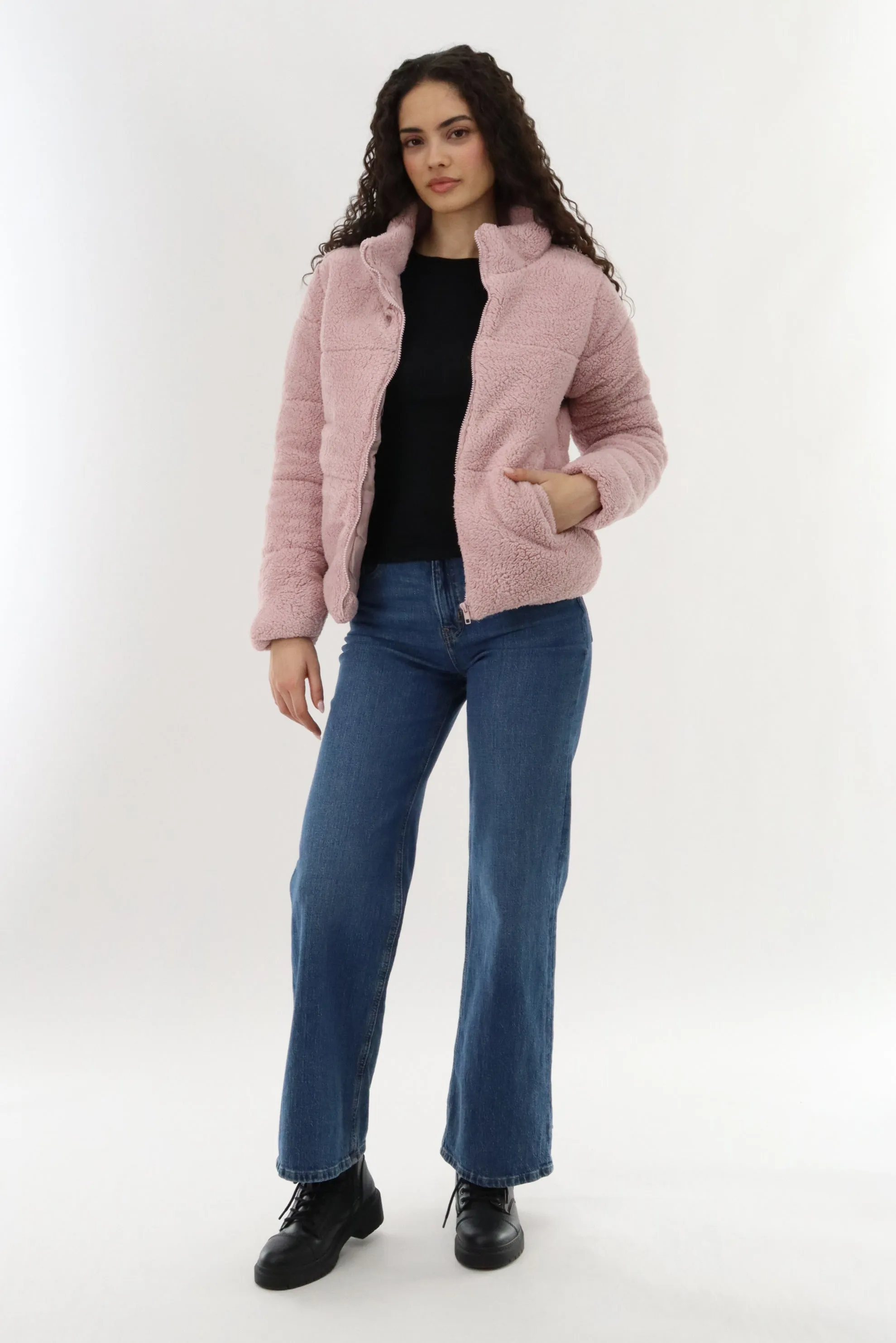 Canada Weather Gear Sherpa Bomber Jacket - Pink sold by Fairweather product image thumbnail 5