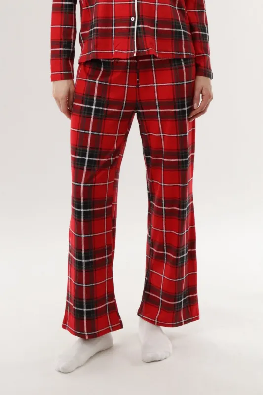Canada Weather Gear Wide Leg Plaid Pajama Pants - Red sold by Fairweather