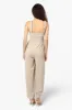 Impress Solid Smocked Top Jumpsuit - Cream sold by Fairweather