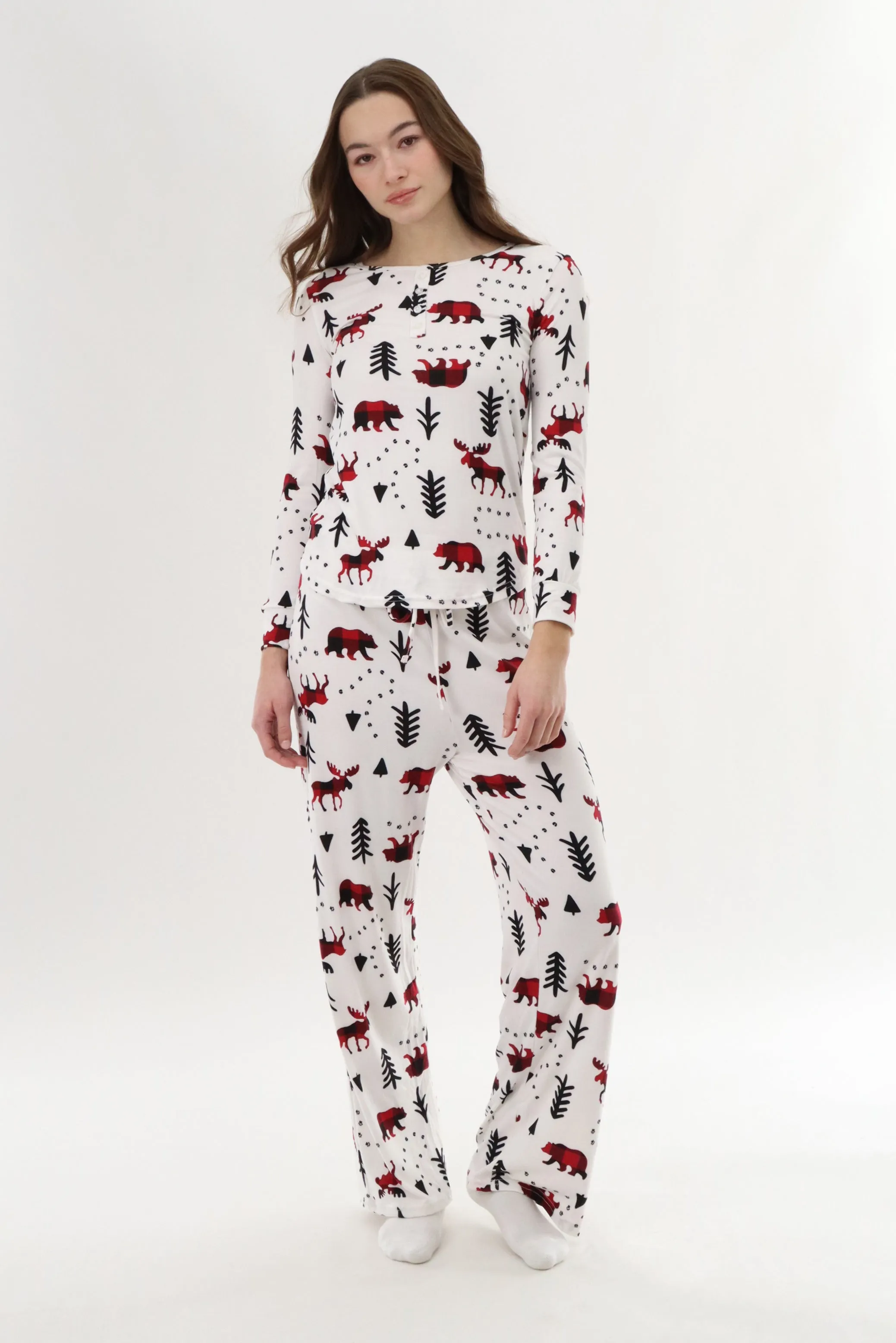 Canada Weather Gear Wide Leg Festive Pajama Pants - White sold by Fairweather product image thumbnail 5