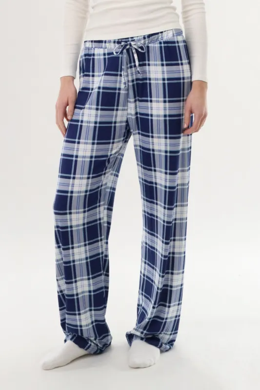 Canada Weather Gear Wide Leg Plaid Pajama Pants - Navy sold by Fairweather