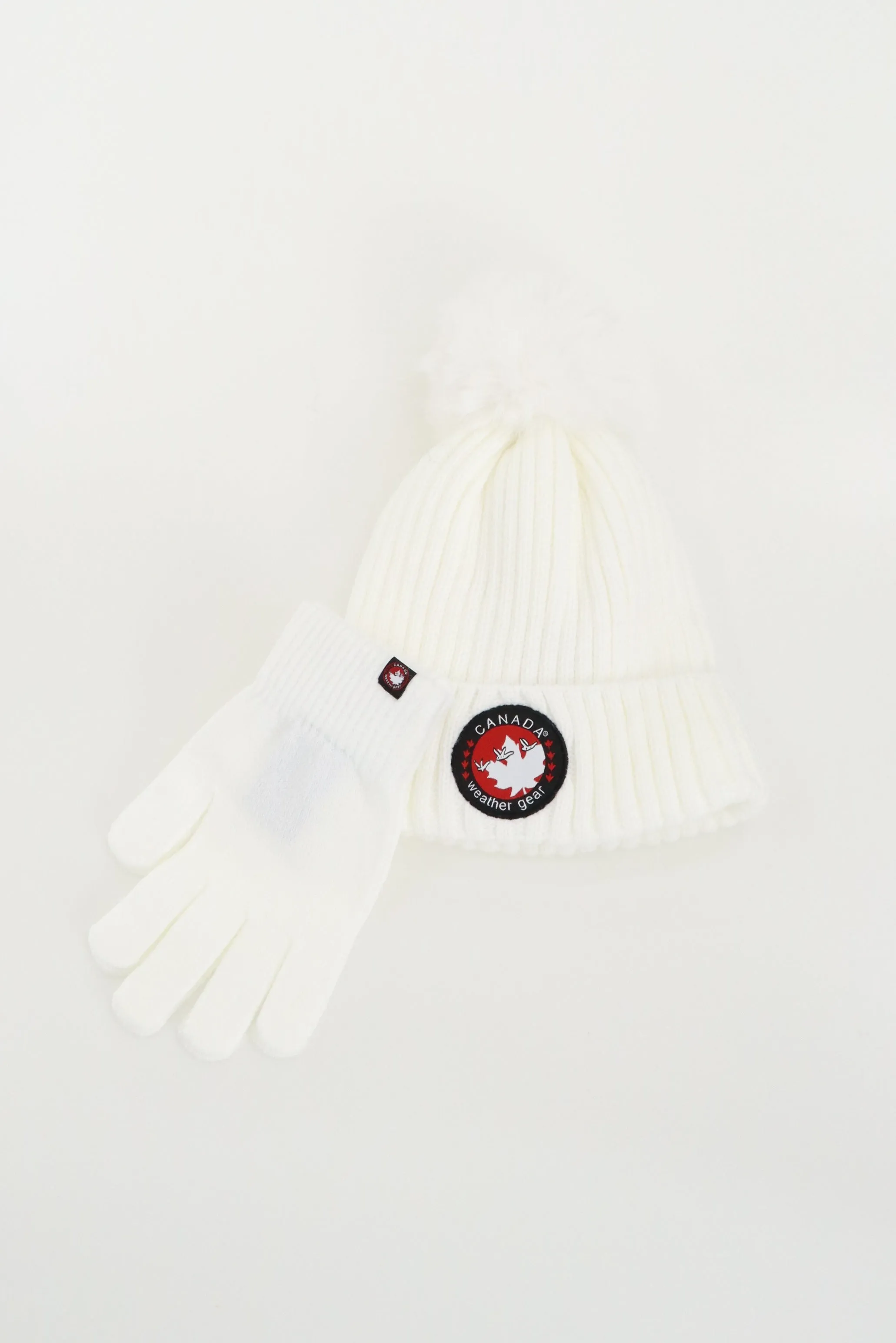 Canada Weather Gear Gloves and Pom Pom Hat - White sold by Fairweather product image thumbnail 4