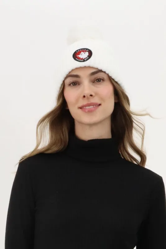 Canada Weather Gear Gloves and Pom Pom Hat - White sold by Fairweather