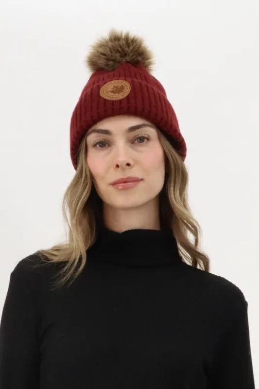 Canada Weather Gear Gloves and Pom Pom Hat - Red sold by Fairweather