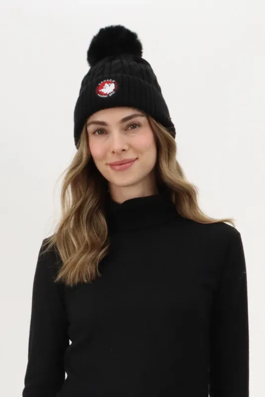 Canada Weather Gear Gloves and Pom Pom Hat - Black sold by Fairweather