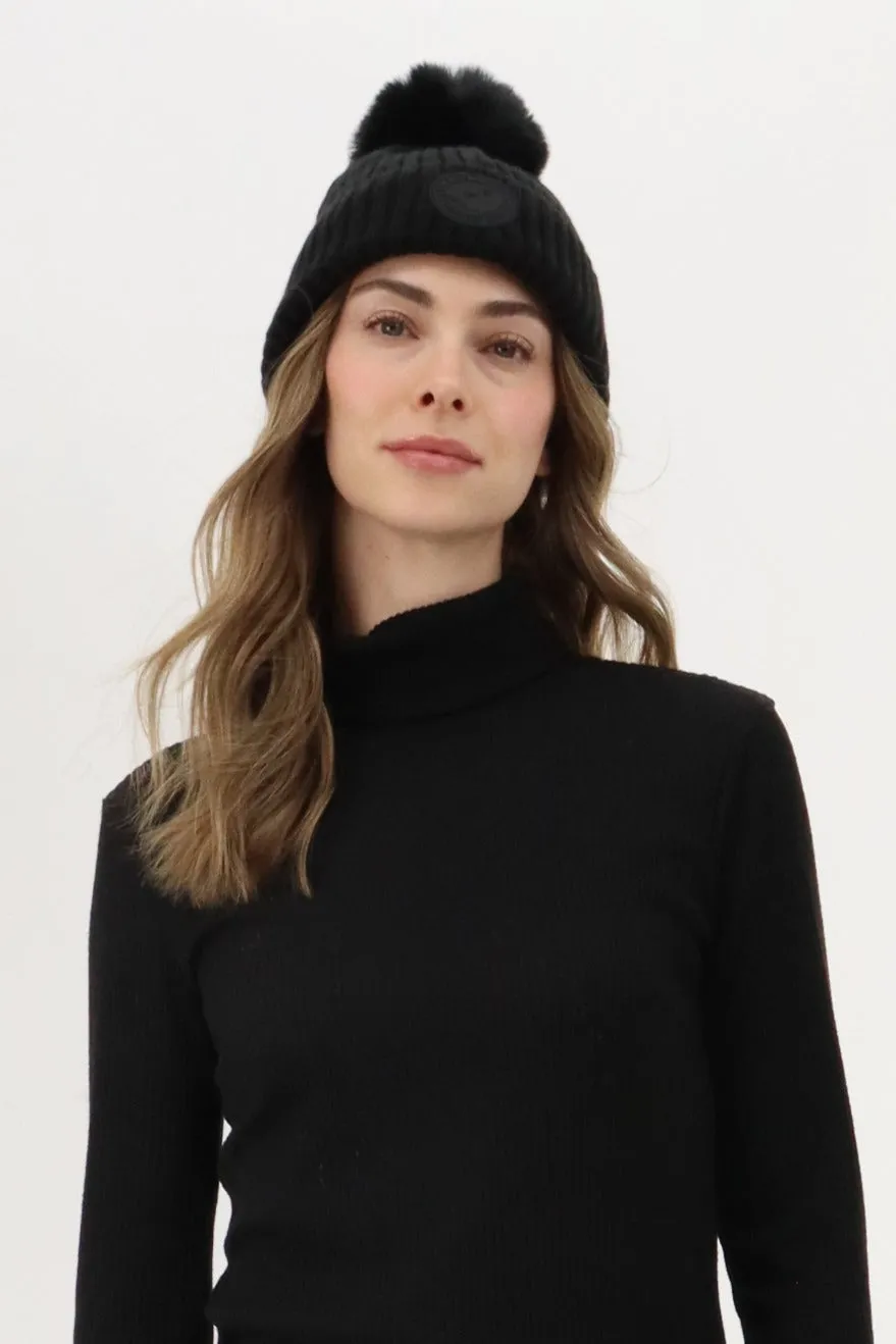 Canada Weather Gear Gloves and Pom Pom Hat - Black sold by Fairweather