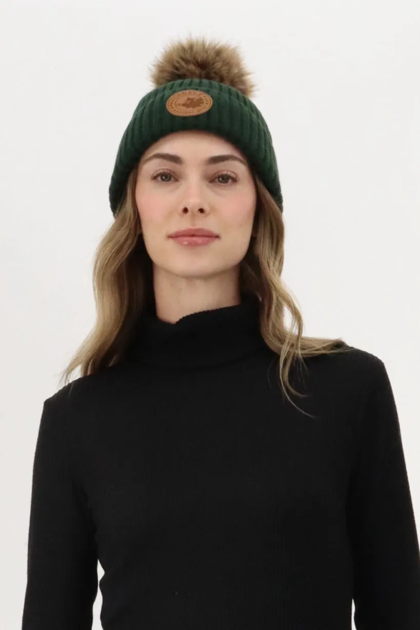 Canada Weather Gear Gloves and Pom Pom Hat - Green sold by Fairweather