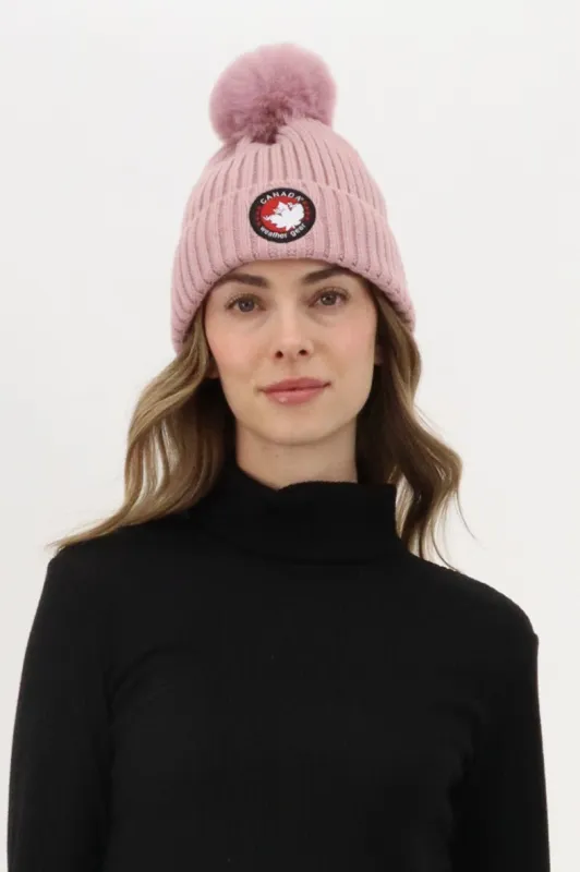 Canada Weather Gear Gloves and Pom Pom Hat - Pink sold by Fairweather