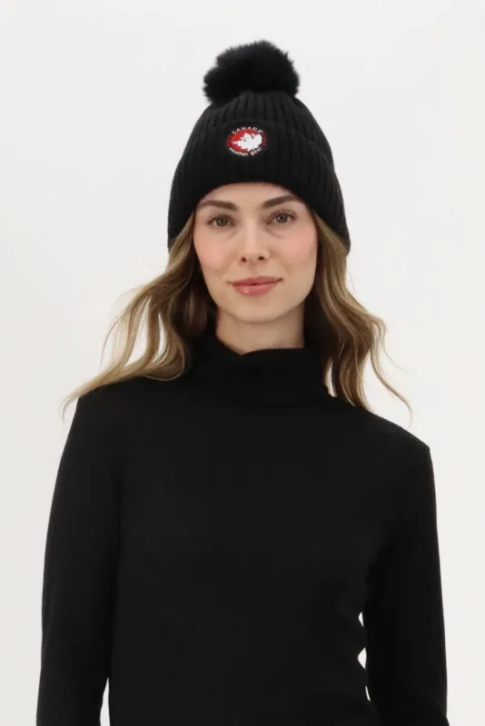 Canada Weather Gear Gloves and Pom Pom Hat - Black sold by Fairweather