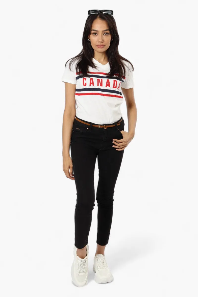 Canada Weather Gear Striped Canada Print Tee - White sold by Fairweather product image thumbnail 2