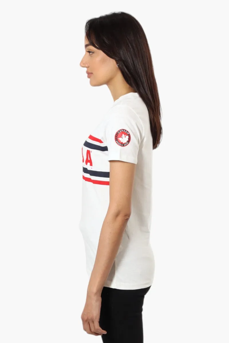 Canada Weather Gear Striped Canada Print Tee - White sold by Fairweather product image thumbnail 3