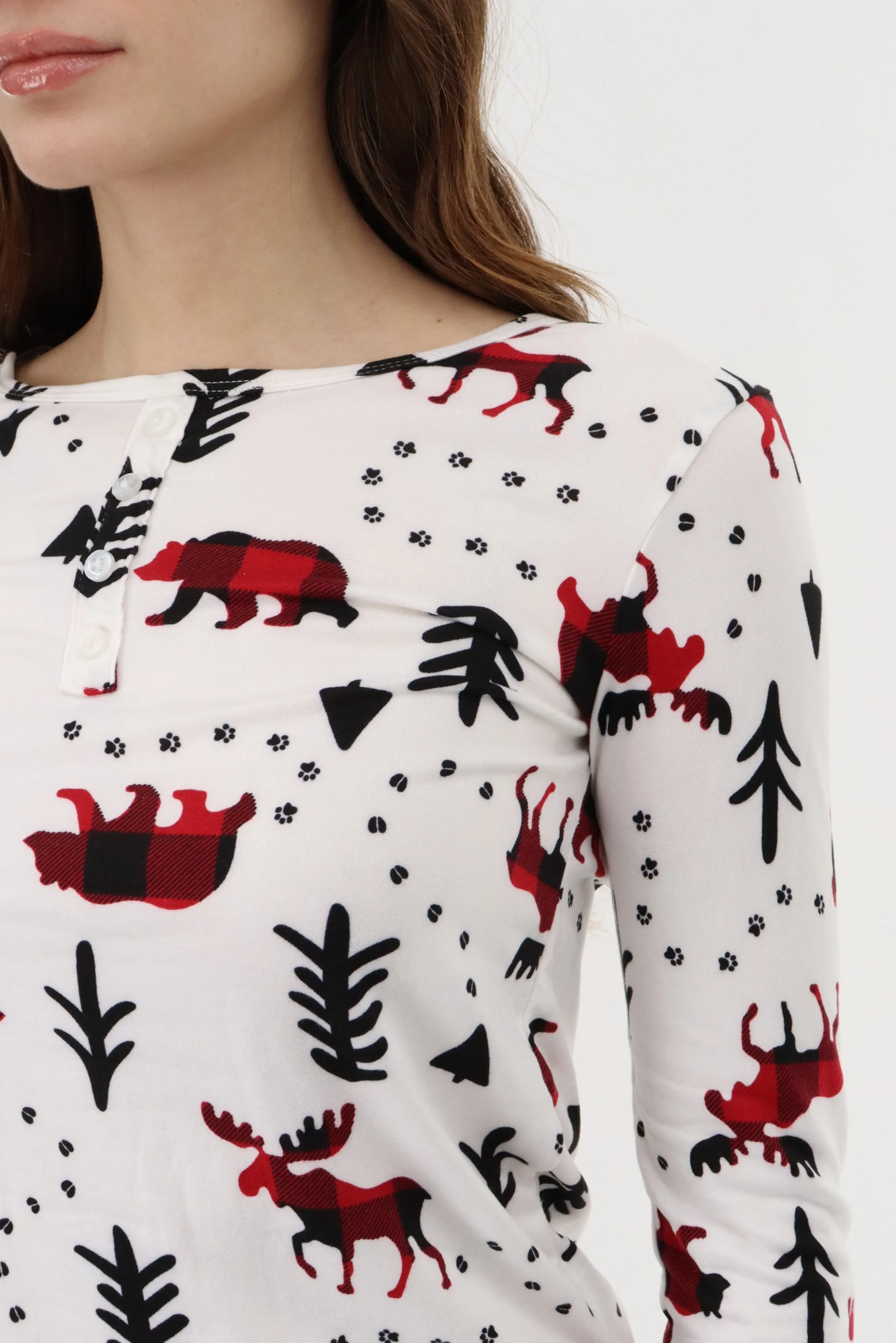 Long Sleeve Festive Pajama Top - White sold by Fairweather product image thumbnail 4