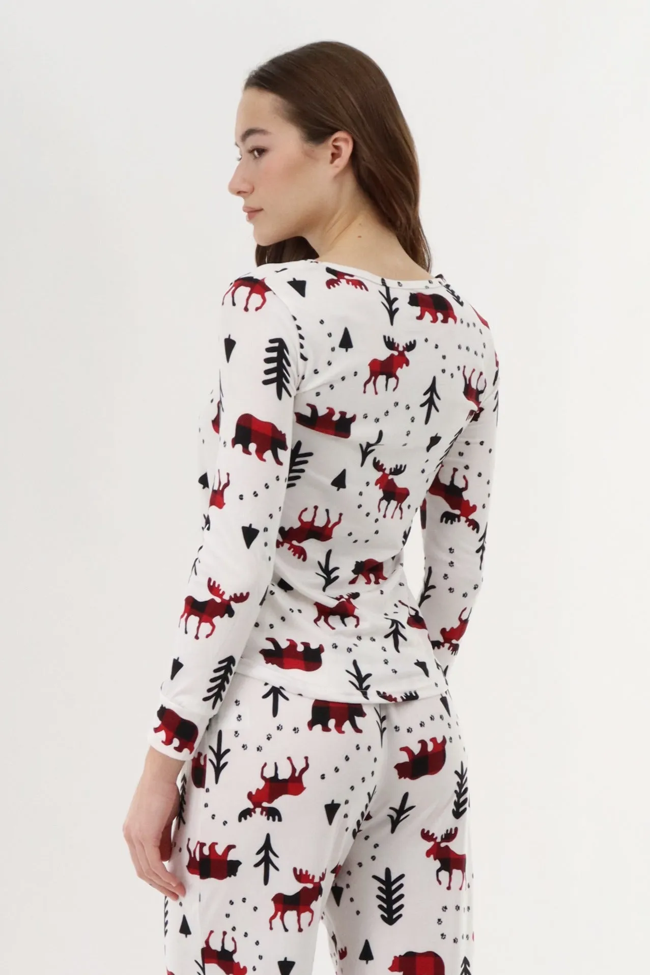 Long Sleeve Festive Pajama Top - White sold by Fairweather product image thumbnail 3