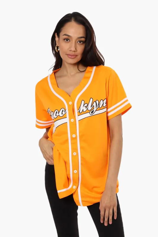 Mecca Brooklyn Printed Baseball Tee - Yellow sold by Fairweather