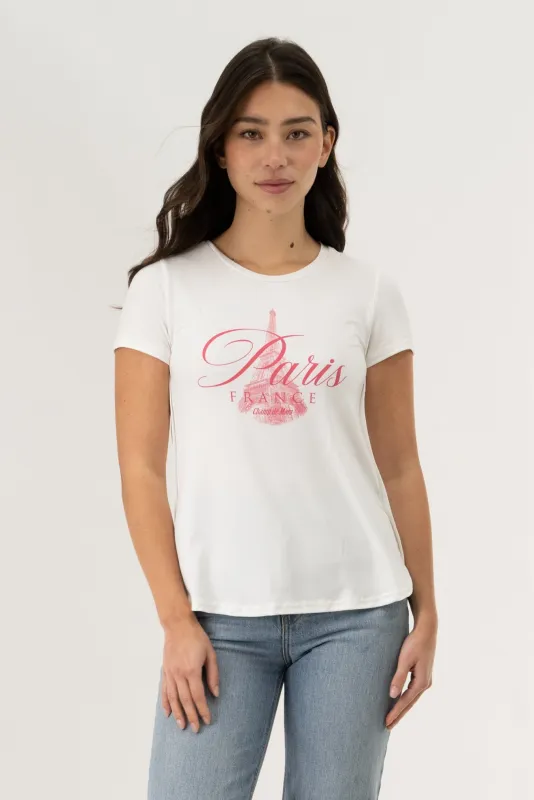 Crewneck Paris Tee - White made by Fairweather