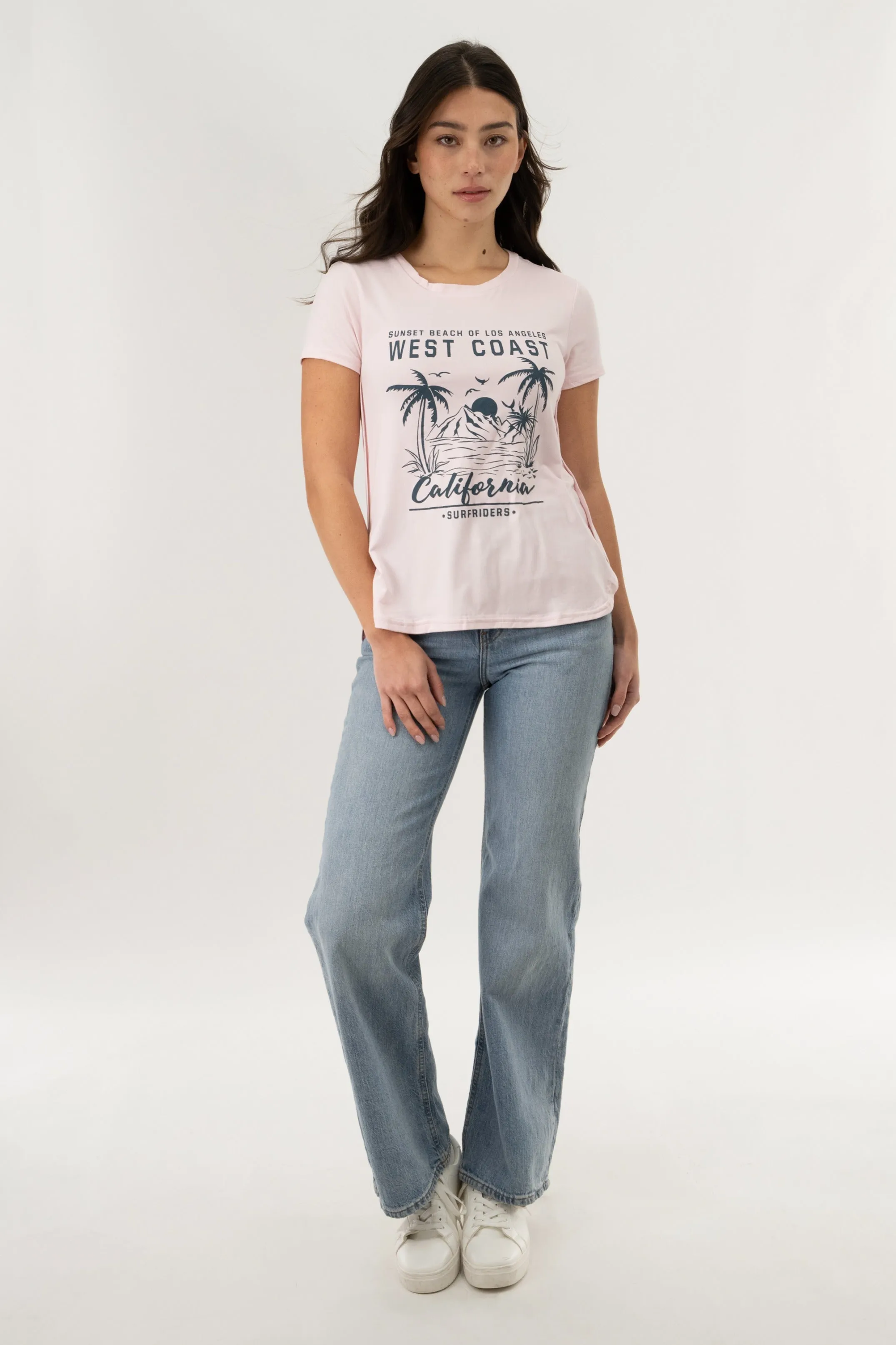 Crewneck California Tee - Pink sold by Fairweather product image thumbnail 5