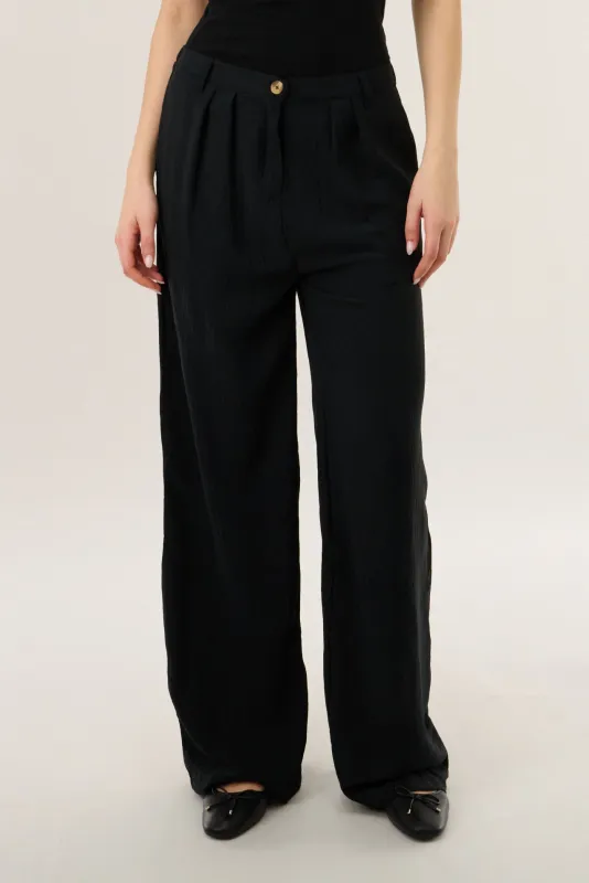Pleated Pants - Black made by Fairweather