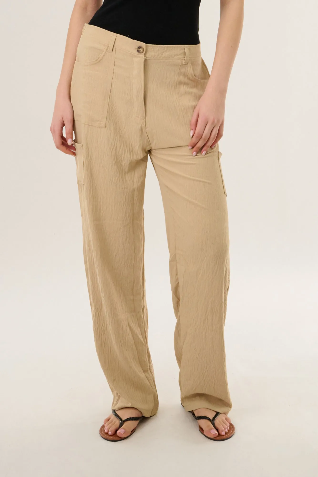 Pleated Pants - Taupe sold by Fairweather