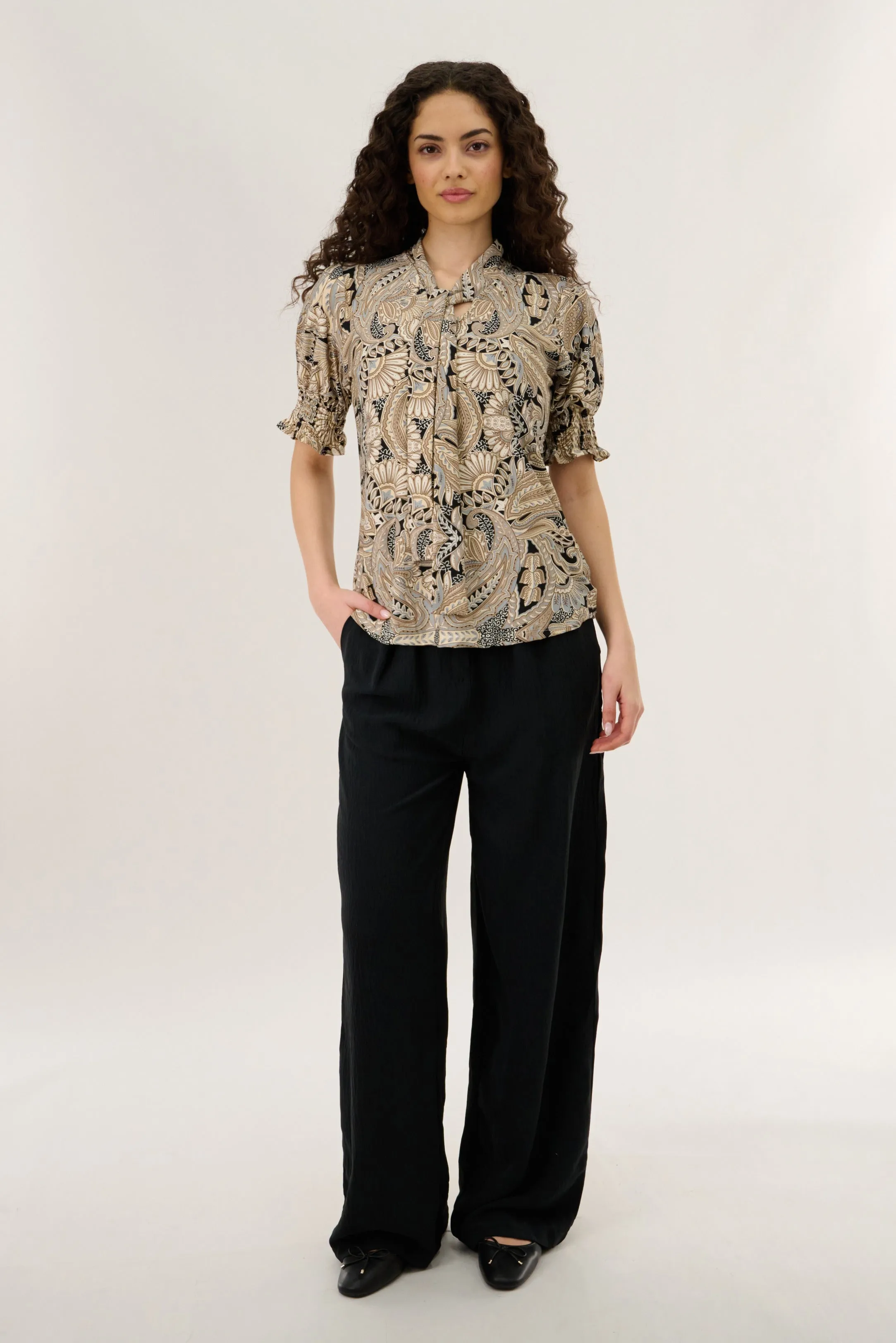 Smocked Sleeve Blouse - Taupe sold by Fairweather product image thumbnail 5