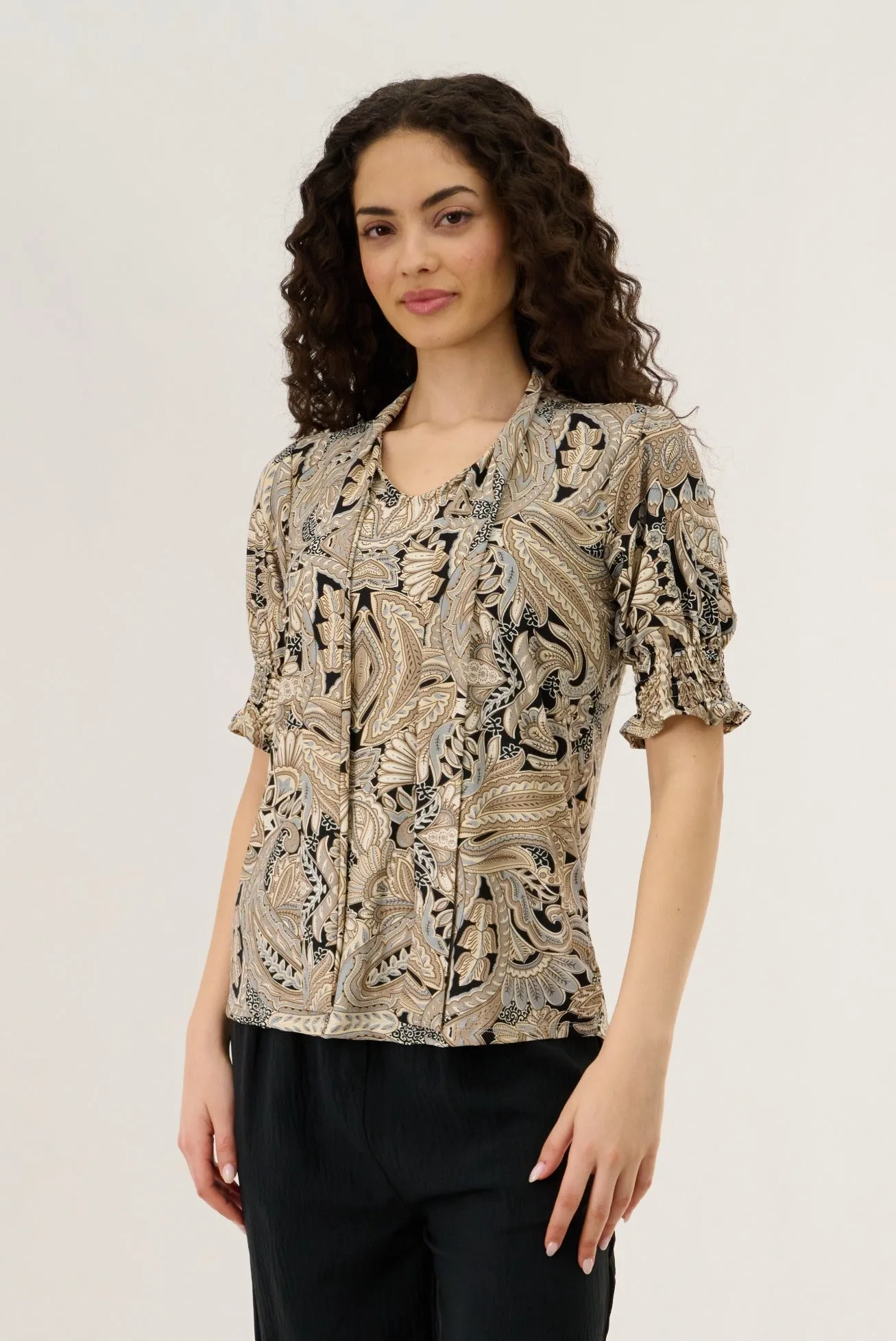 Smocked Sleeve Blouse - Taupe sold by Fairweather product image thumbnail 2